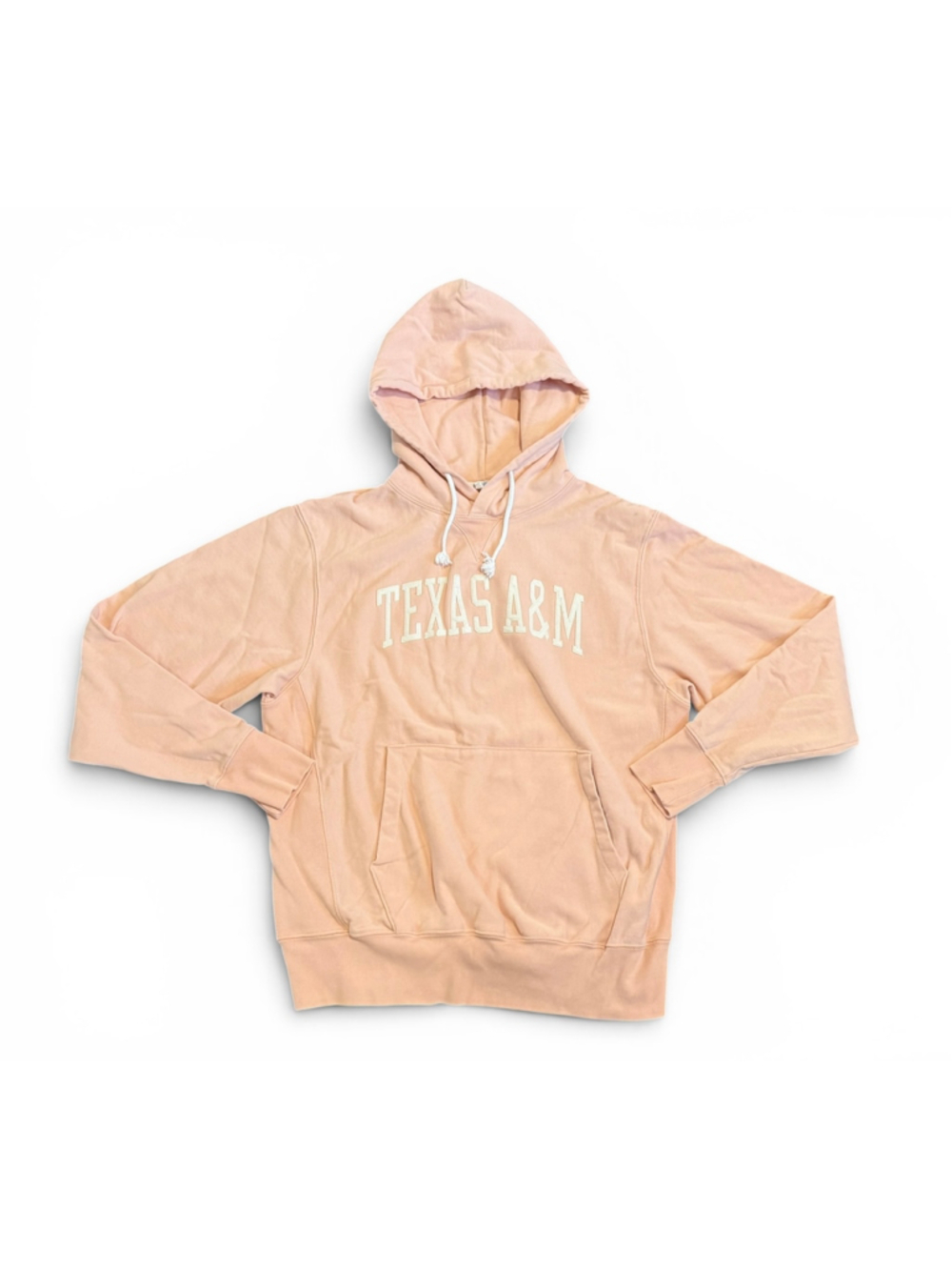 Texas A&M Champion Unisex Reverse Weave Hoodie Sz L Pastel Peach Sweatshirt - Picture 2 of 12
